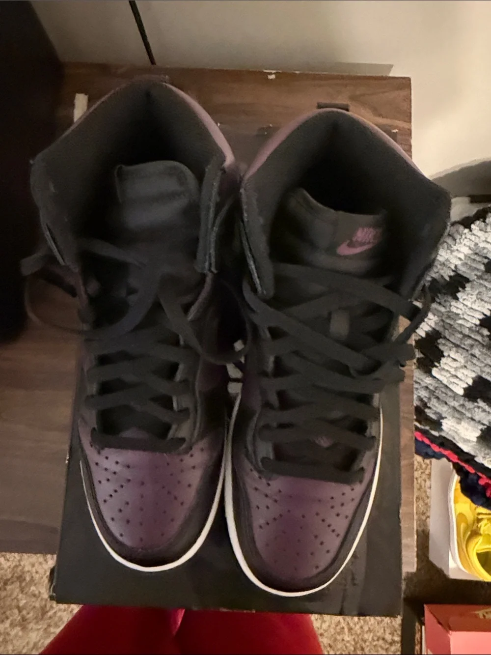 Nike Men’s High-Top Sneakers in Black and Purple